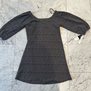 Robbie Bee Black and White Long Sleeve Dress